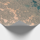 Blauwgroen beige Succulent Floral Metallic Patroon Cadeaupapier (Hoek)