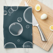 Blauwgroen belletjes keukenhanddoekjes theedoek (Quarter Fold)