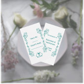 Blauwgroen Bells Scrollwork Ontwerp Wedding Plaatskaartje