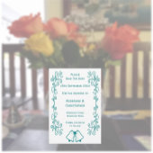 Blauwgroen Bells Scrollwork Ontwerp Wedding Save The Date
