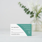 Blauwgroen benoeming moderne tandarts visitekaartje (Staand voorkant)