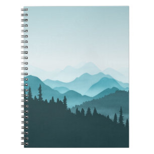 Blauwgroen bergen notitieboek