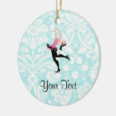 Blauwgroen beschadigheidspatroon IJsschaatsen Keramisch Ornament (Links)