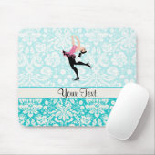 Blauwgroen beschadigheidspatroon IJsschaatsen Muismat (Met muis)