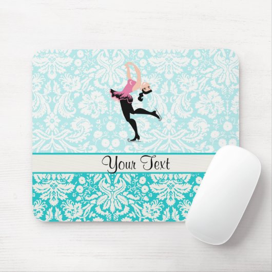 Blauwgroen beschadigheidspatroon IJsschaatsen Muismat (Met muis)