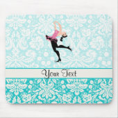 Blauwgroen beschadigheidspatroon IJsschaatsen Muismat (Voorkant)