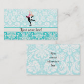 Blauwgroen beschadigheidspatroon IJsschaatsen Visitekaartje (Voorkant / Achterkant)