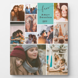 Blauwgroen Beste vrienden bijff script 10 foto col Fotoplaat