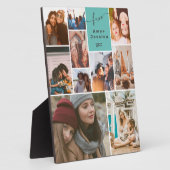 Blauwgroen Beste vrienden bijff script 10 foto col Fotoplaat (Zijkant)