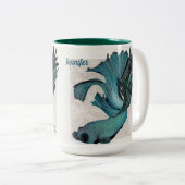 Blauwgroen bèta-vis personaliseer de Mok voor grot (Voorkant rechts)