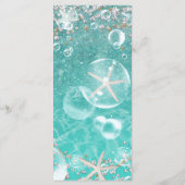 Blauwgroen betoverd Zee Starfish & Bubbles Beach M Menu (Achterkant)