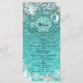 Blauwgroen betoverd Zee Starfish & Bubbles Beach M Menu (Voorkant / Achterkant)