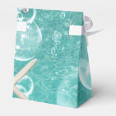 Blauwgroen Betoverd Zee Zeesterren & Bubbels Ocean Bedankdoosjes (Achterkant)