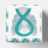 Blauwgroen bewustzijn Ribbon Angel Party Favor Box Bedankdoosjes (Bovenkant)