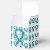 Blauwgroen bewustzijn Ribbon Angel Party Favor Box Bedankdoosjes (Geopend)