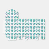 Blauwgroen bewustzijn Ribbon Angel Party Favor Box Bedankdoosjes (Uitgevouwen)