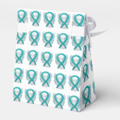 Blauwgroen bewustzijn Ribbon Angel Party Favor Box Bedankdoosjes (Achterkant)