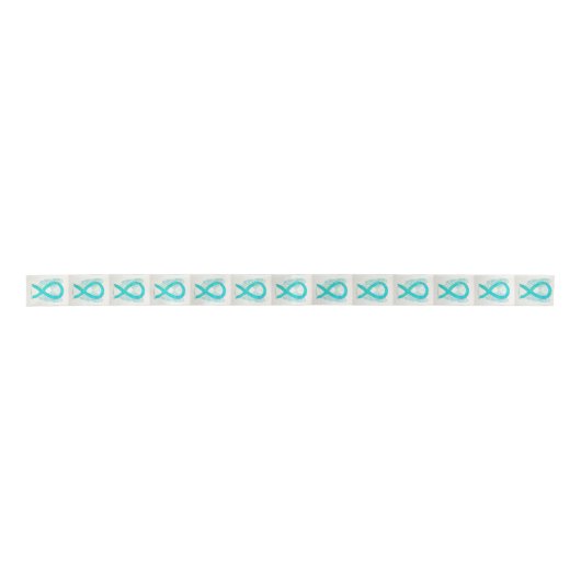 Blauwgroen bewustzijn Ribbon Angel Ribbons Satijnen Lint (Voorkant)