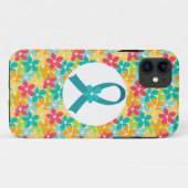 Blauwgroen bewustzijn van ovariumkanker Case-Mate iPhone case (Achterkant (horizontaal))