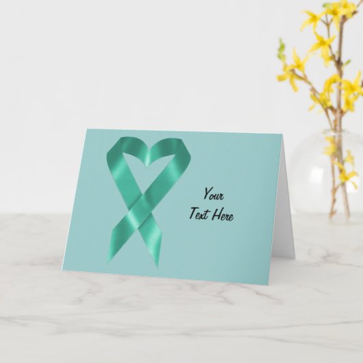 Blauwgroen bewustzijnslint (aanpasbaar) kaart (Gele Bloem)