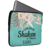 Blauwgroen Bijbelse Verse Pampas Grass Electronics Laptop Sleeve (Voorkant Rechts)