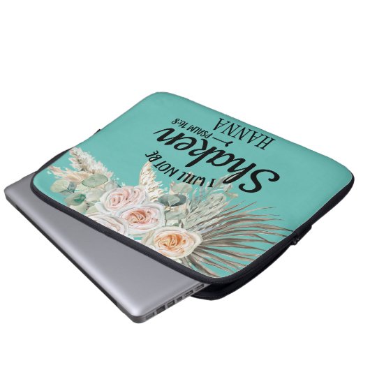 Blauwgroen Bijbelse Verse Pampas Grass Electronics Laptop Sleeve (Voorkant onderkant)