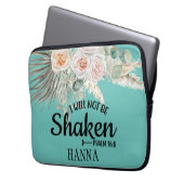 Blauwgroen Bijbelse Verse Pampas Grass Electronics Laptop Sleeve (Voorkant Links)