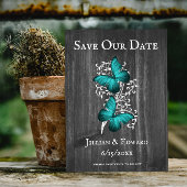 Blauwgroen bijtende vlinder bespaart de datum van  aankondiging