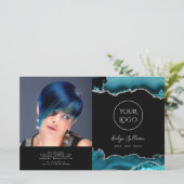 blauwgroen bivoudig brochure zilveragaat (Staand voorkant)