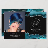 blauwgroen bivoudig brochure zilveragaat (Voorkant / Achterkant)