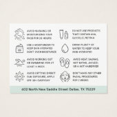 Blauwgroen blaasjesinstructies na Kaart (Achterkant)