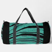 Blauwgroen + Black Animal Stripe Atletische Gym Re Plunjezak (Voorkant)