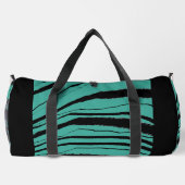 Blauwgroen + Black Animal Stripe Atletische Gym Re Plunjezak (Achterkant)