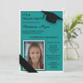 Blauwgroen Black College Trunk Party Dorm Shower F Kaart (Staand voorkant)