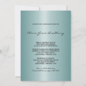 Blauwgroen Black Damask Photo Afstuderen aankondig Kaart (Achterkant)