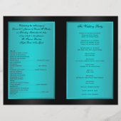 Blauwgroen, Black Floral Joined Hearts Wedding Pro (Achterkant)