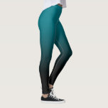 Blauwgroen Black Ombre-Leggings Leggings<br><div class="desc">Een eenvoudig ombre patroon, gradiëntkleur vervagen van blauwgroen aan zwart.</div>