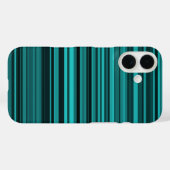 Blauwgroen Black Stripes iPhone Case-Mate iPhone Case (Achterkant (horizontaal))
