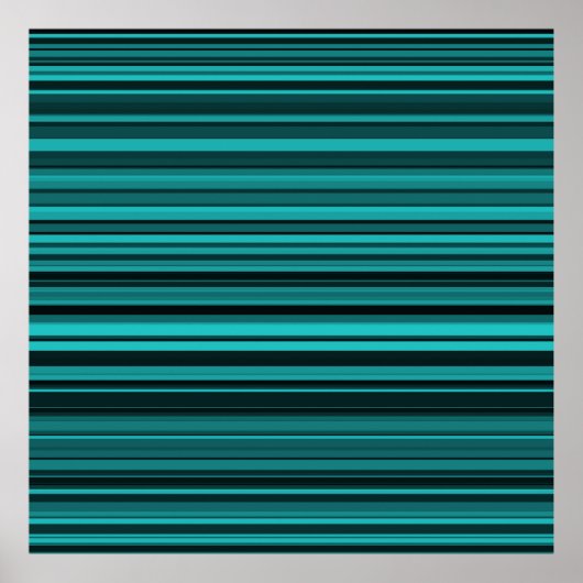 Blauwgroen Black Stripes Poster (Voorkant)
