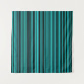 Blauwgroen Black Stripes Poster Wandkleed (Voorkant (horizontaal))