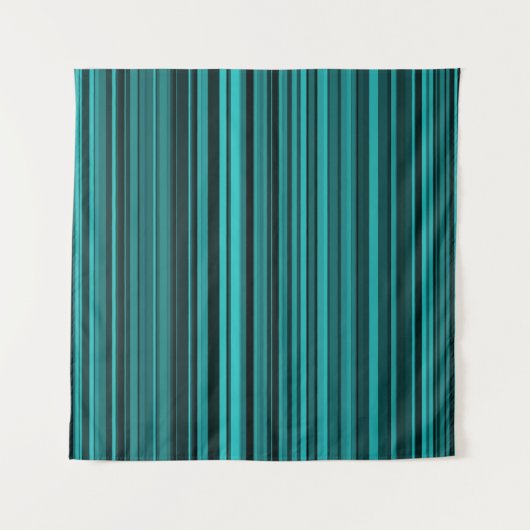 Blauwgroen Black Stripes Poster Wandkleed (Voorkant (horizontaal))