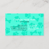 Blauwgroen Black Veterinary Paw Pet Doctor Animal Visitekaartje (Achterkant)