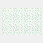 Blauwgroen blad en bloem inpakpapier vel (Voorkant 2)