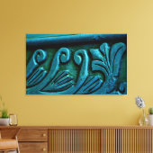 Blauwgroen bladeren canvas afdruk (Insitu (Woonkamer))