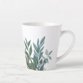 Blauwgroen bladeren hedendaagse botanische latte M Mok (Rechts)