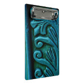 Blauwgroen bladeren mini klembord (Schuin)