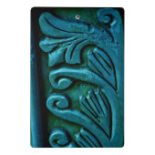 Blauwgroen bladeren mini klembord (Achterkant)