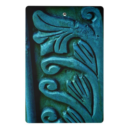 Blauwgroen bladeren mini klembord (Achterkant)