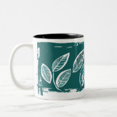 Blauwgroen bladeren tweetonige Mok (Links)