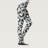 Blauwgroen bladzijdeafdruk leggings (Rechts)